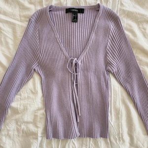 FOREVER 21 PURPLE FRONT TIE TOP